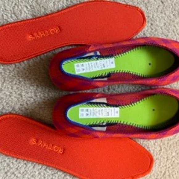 NEW Rothy’s Pomegranate Gingham Square Size 9 NWT - Retired - Picture 13 of 14